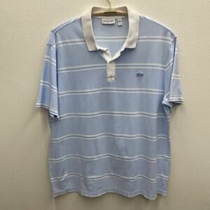 Lacoste Men’s Blue And White Stripe Polo Size 4XL